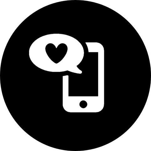 Calling, love, mobile, mobile phone, phone, screen, social icon